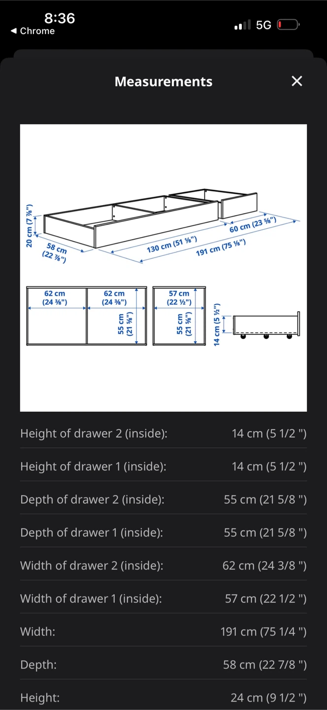 IKEA VIHALS Underbed Storage Box Set- White - photo 2