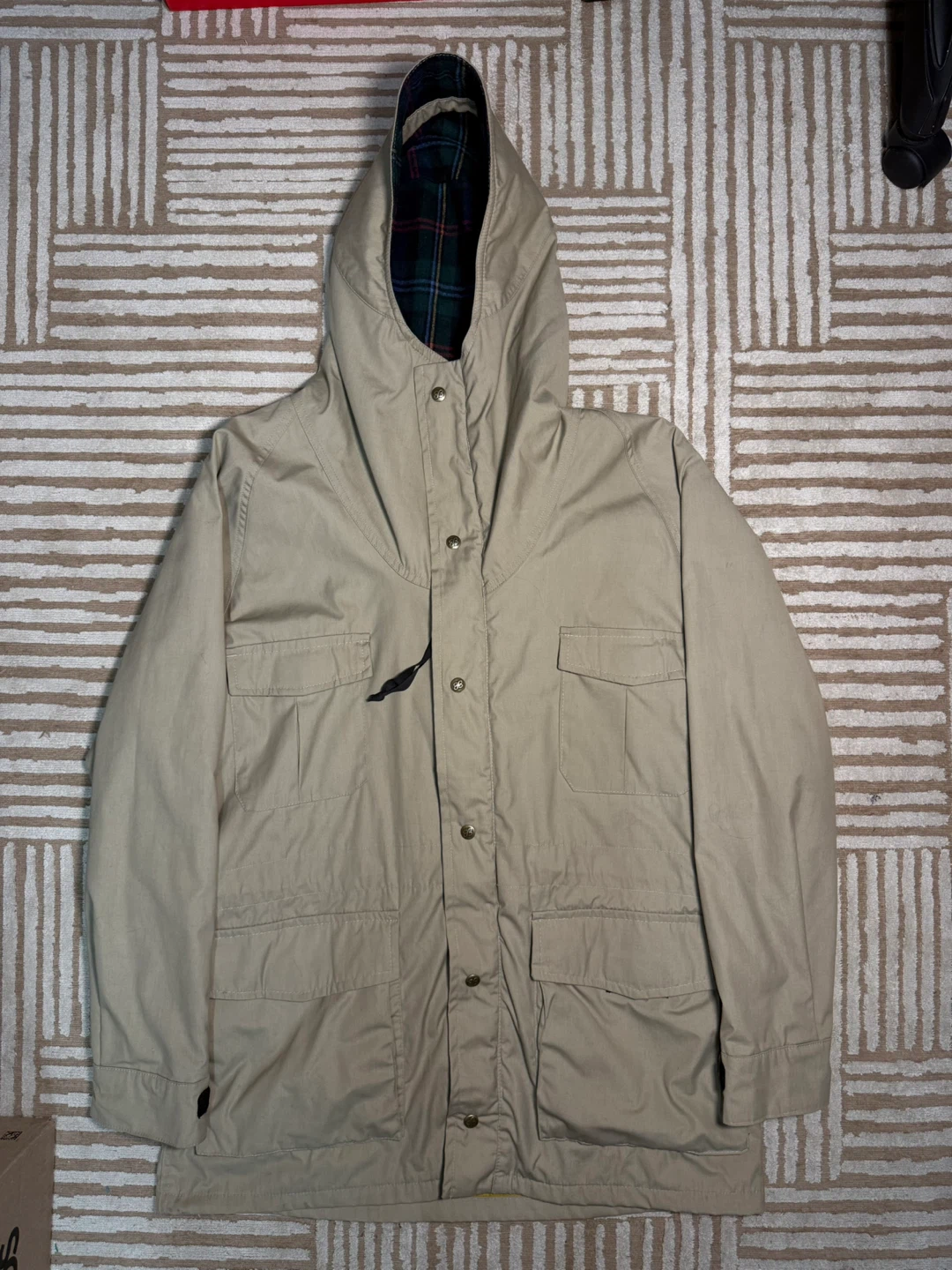 Vintage Eddie Bauer Men’s Parka Plaid Lined Full Zip Size Large