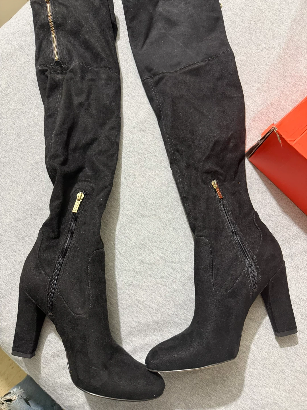 Ivanka Trump Black Fabric Over-the-Knee Boots - Size 8 - photo 2