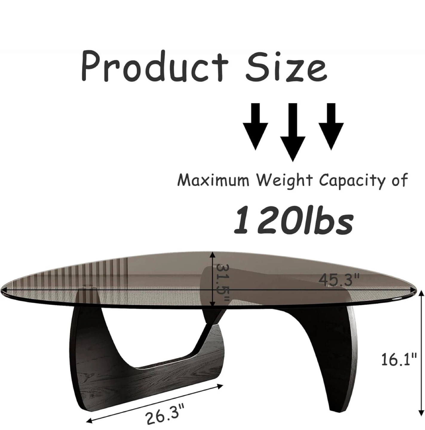 Noguchi styled Tempered Glass Coffee Table - photo 2