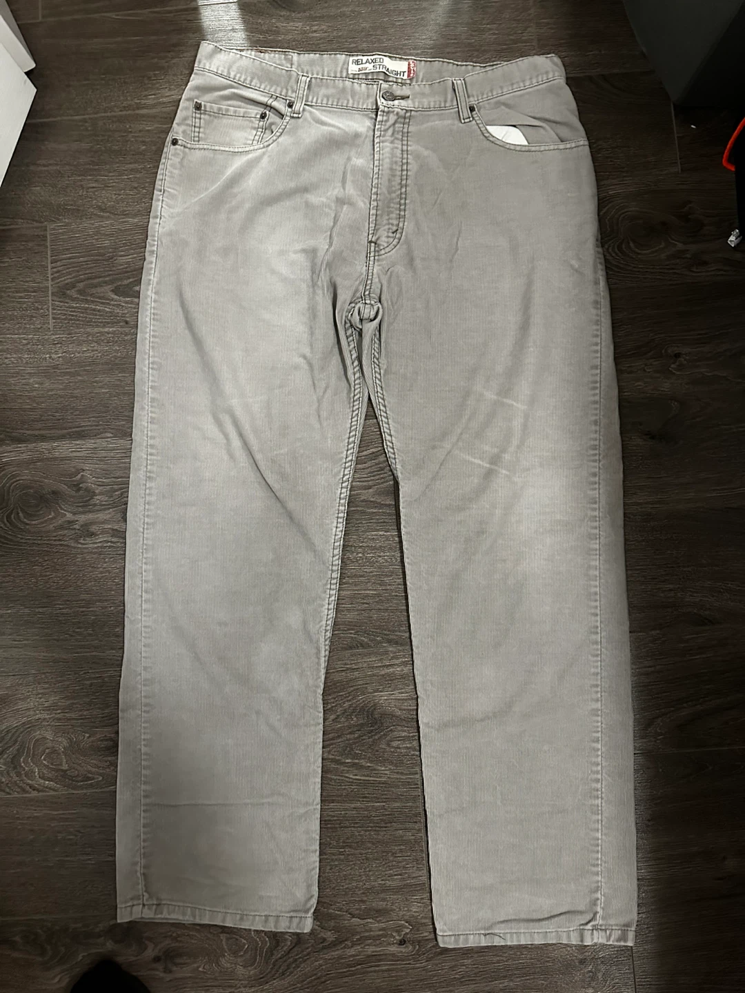 Levi's 559 Relaxed Straight Corduroy Pants Grey