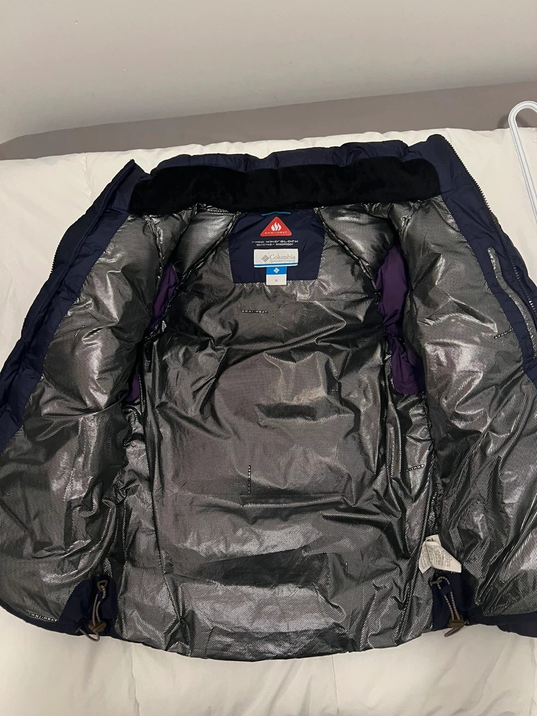 Columbia wind block Puffer Jacket - Navy Purple Black - photo 2