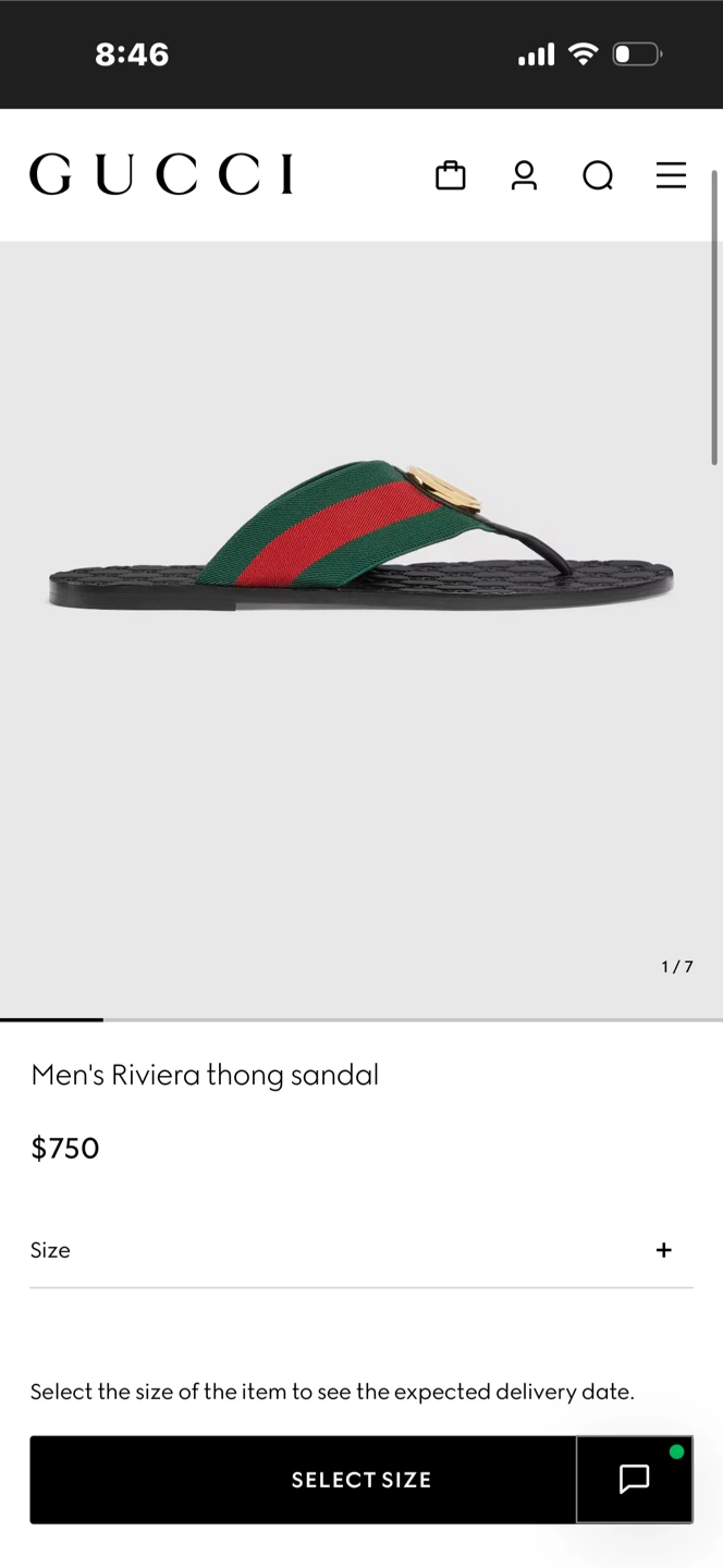 Gucci Black Leather Thong Sandals with Green & Red Stripe - photo 4