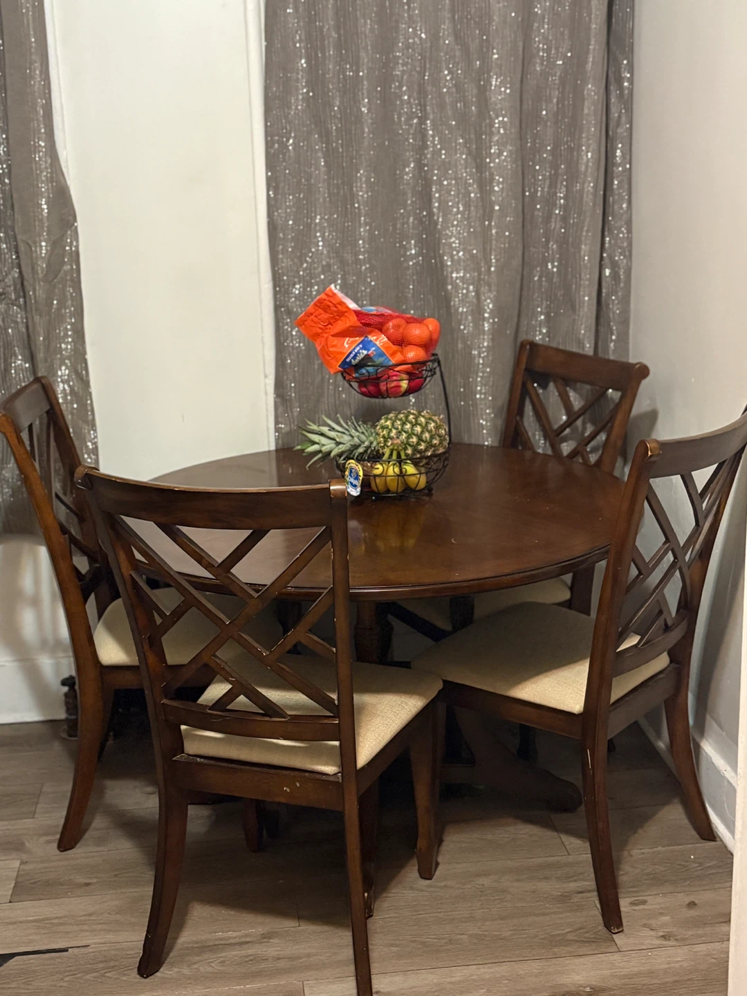 Wooden Dining Table with 4 Chairs