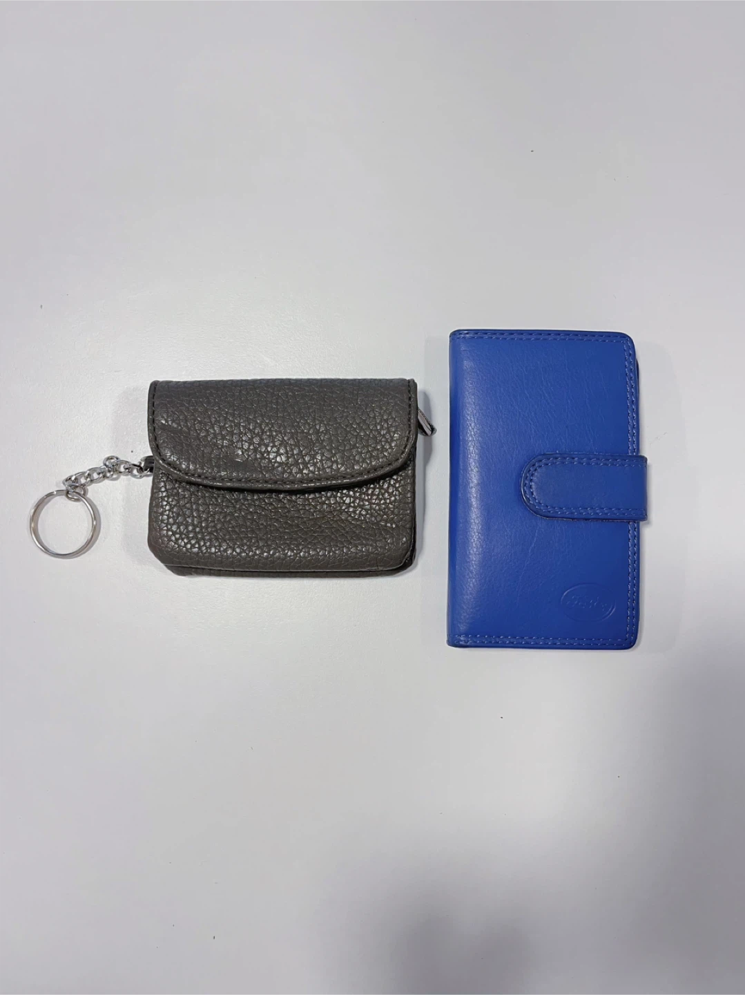Blue Bifold Wallet and Grey Coin Purse Set
