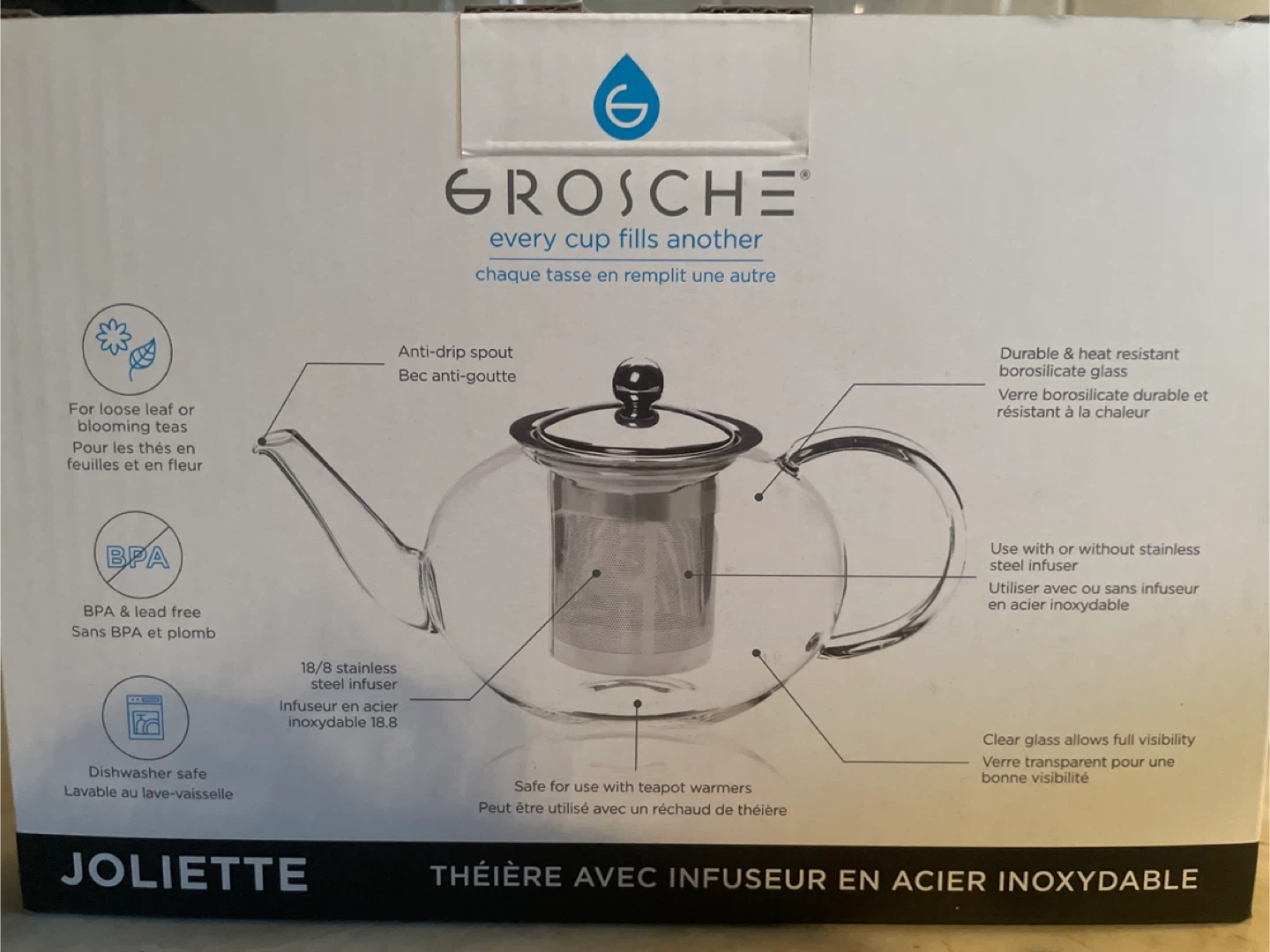 LAST MOVEOUT OFFER: Glass Teapot with Stainless Steel Infuser - photo 3