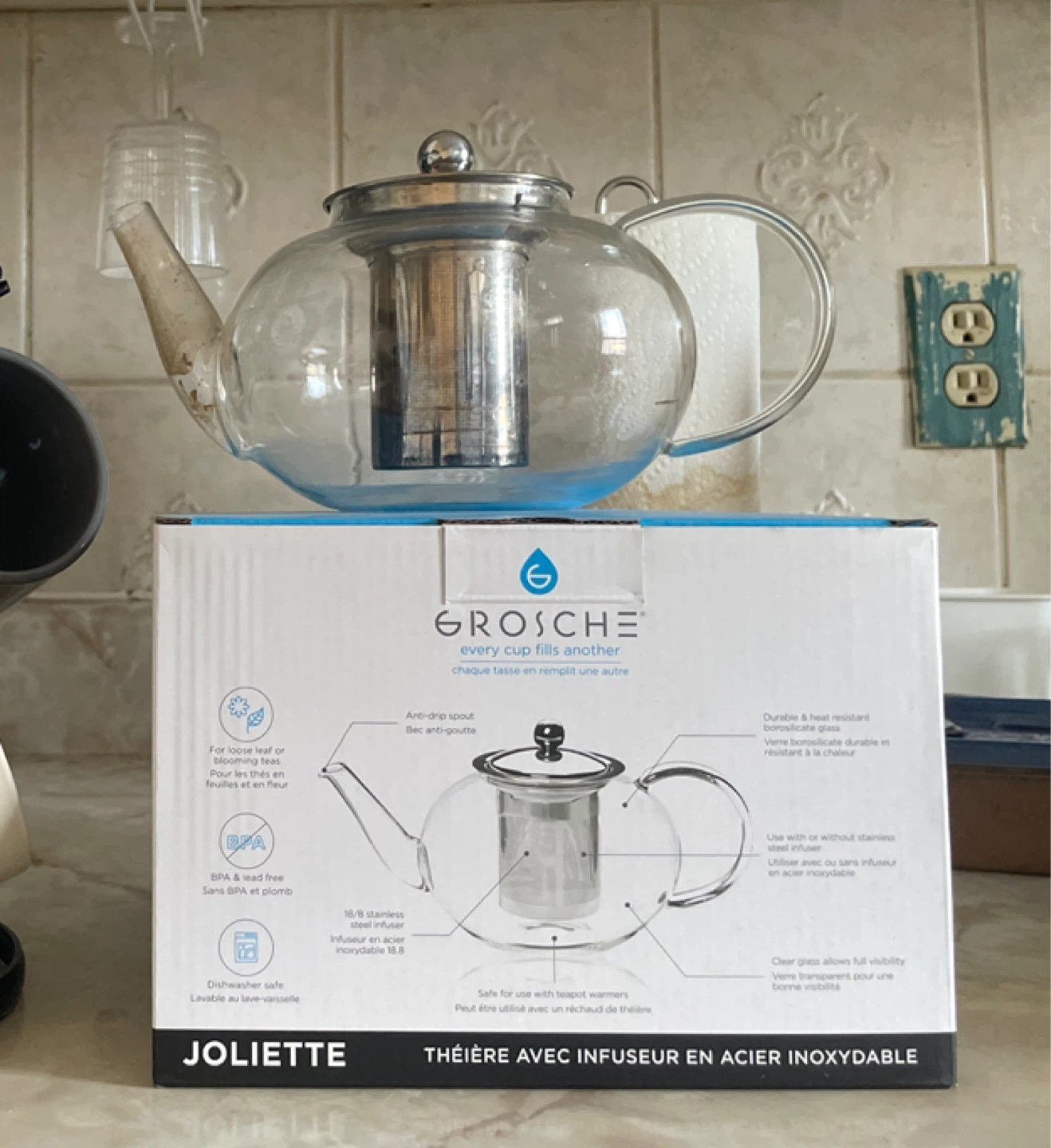 LAST MOVEOUT OFFER: Glass Teapot with Stainless Steel Infuser