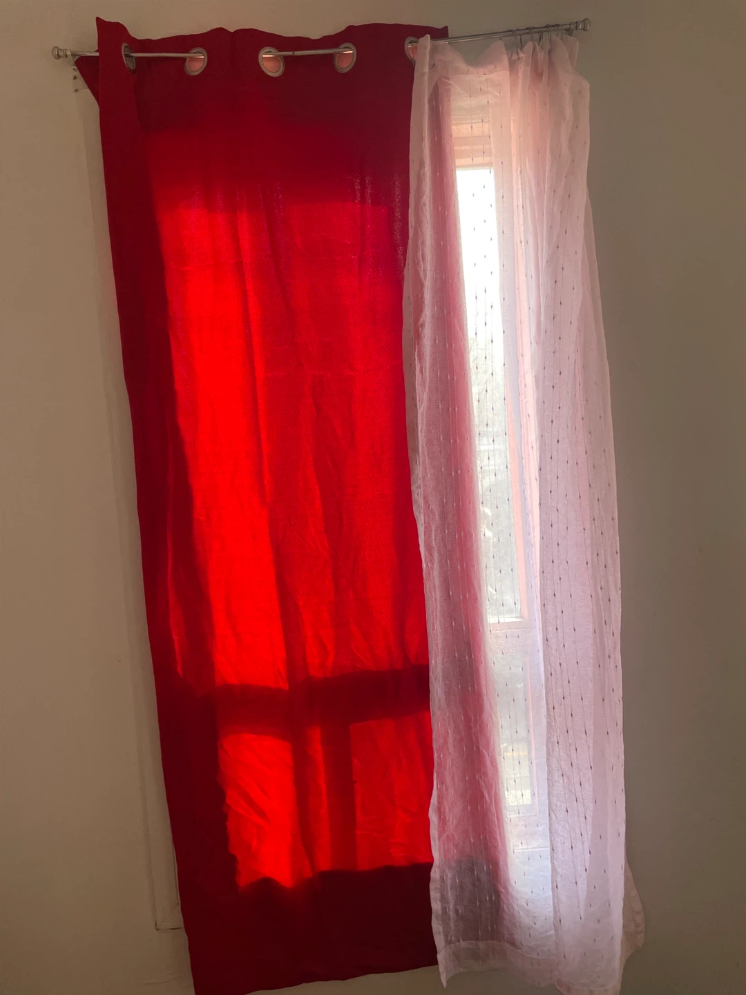 Red & Pink Curtain Panel Set - 4 pcs