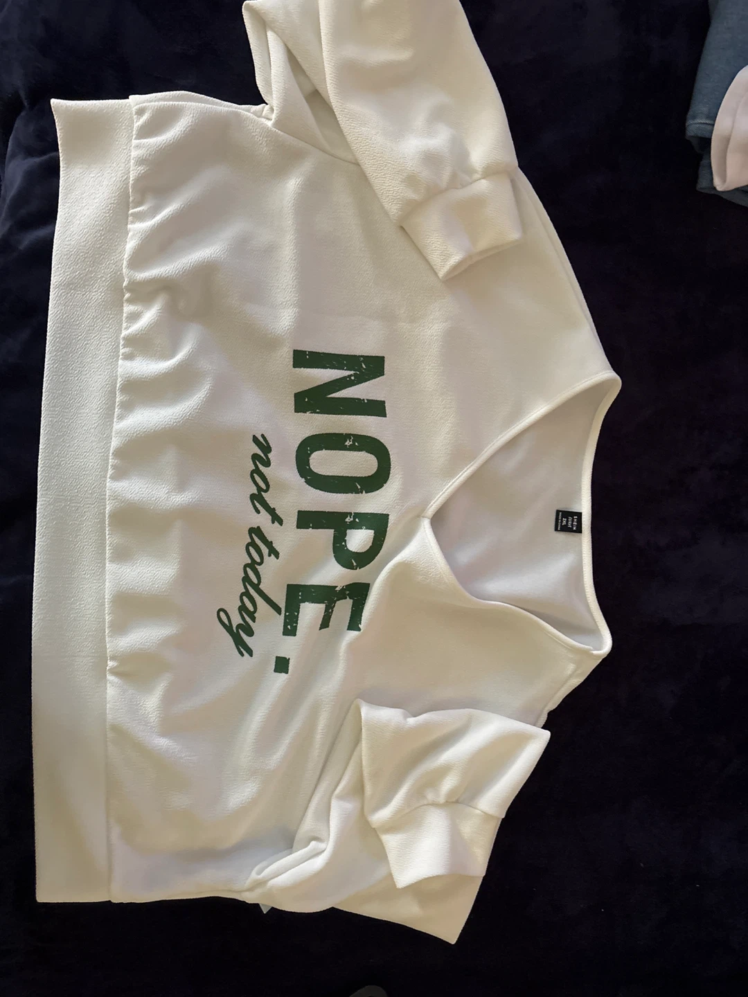 SHEIN CURVE White "Nope Not Today" Graphic Sweatshirt - Size 2XL