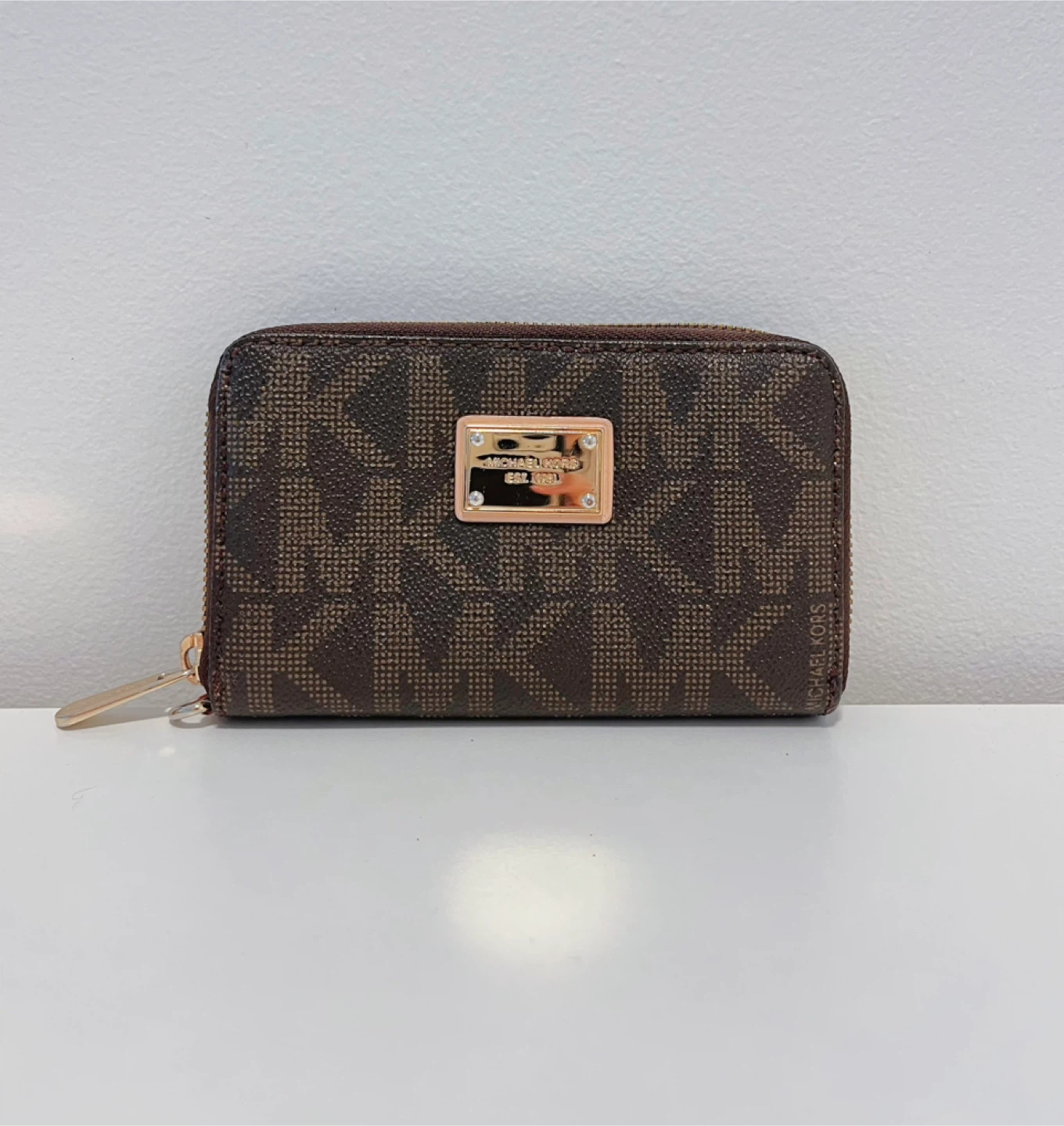 Michael Kors Signature Logo Zip Around Wallet