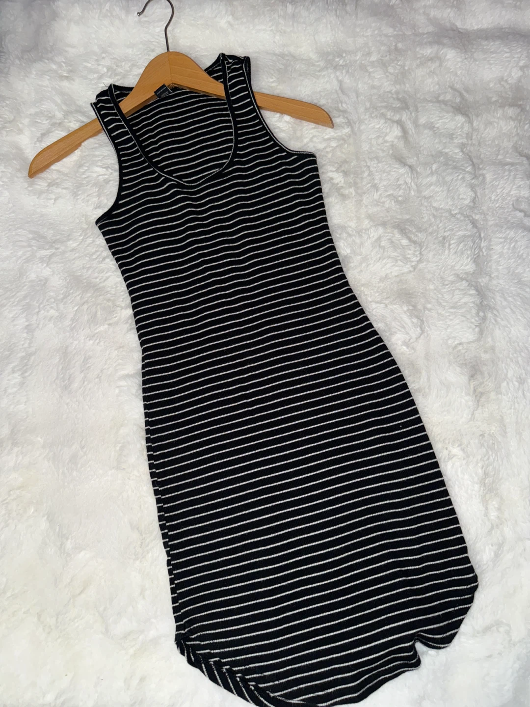 Black & White Striped Sleeveless Dress