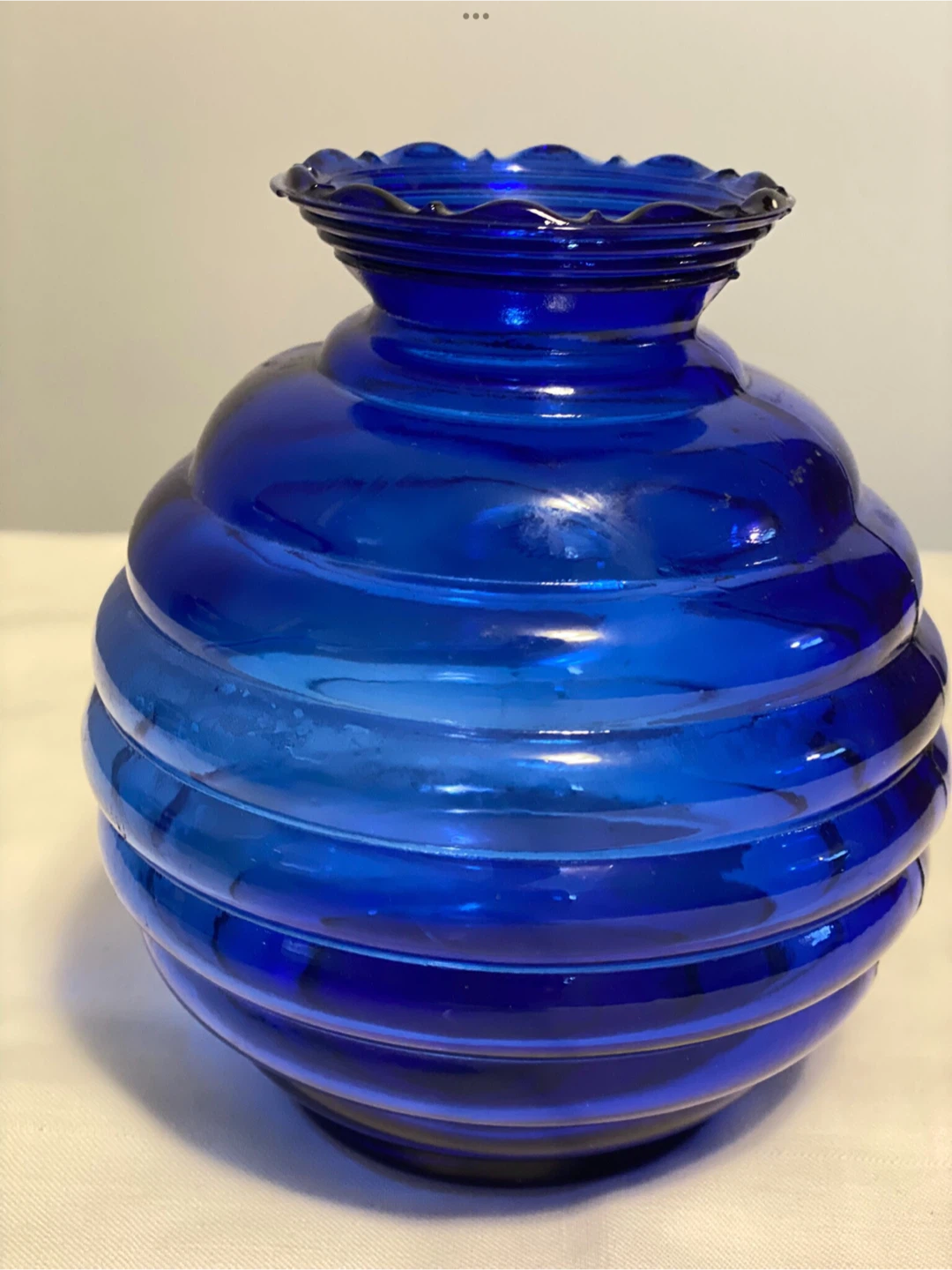 Vintage Cobalt Blue Beehive Vase