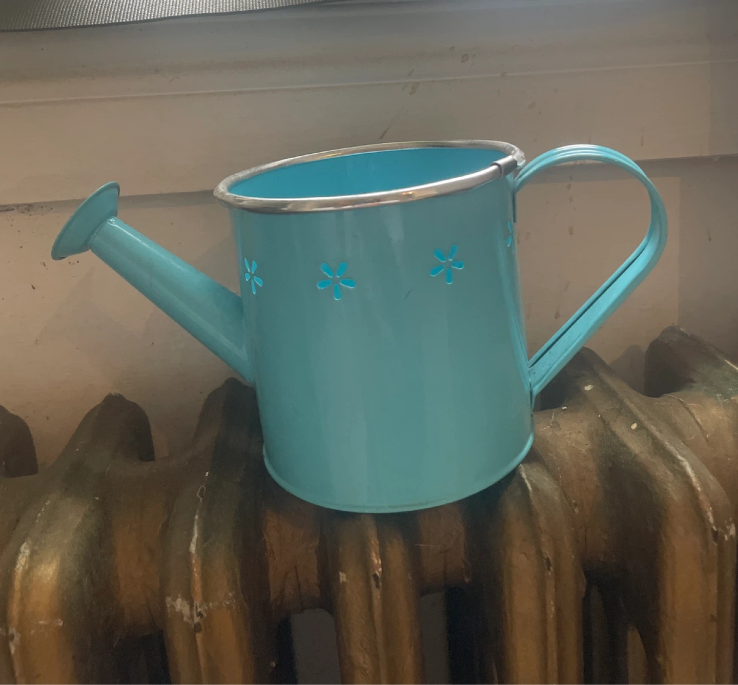 LAST MOVEOUT WEEK: Teal Blue Metal Watering Can