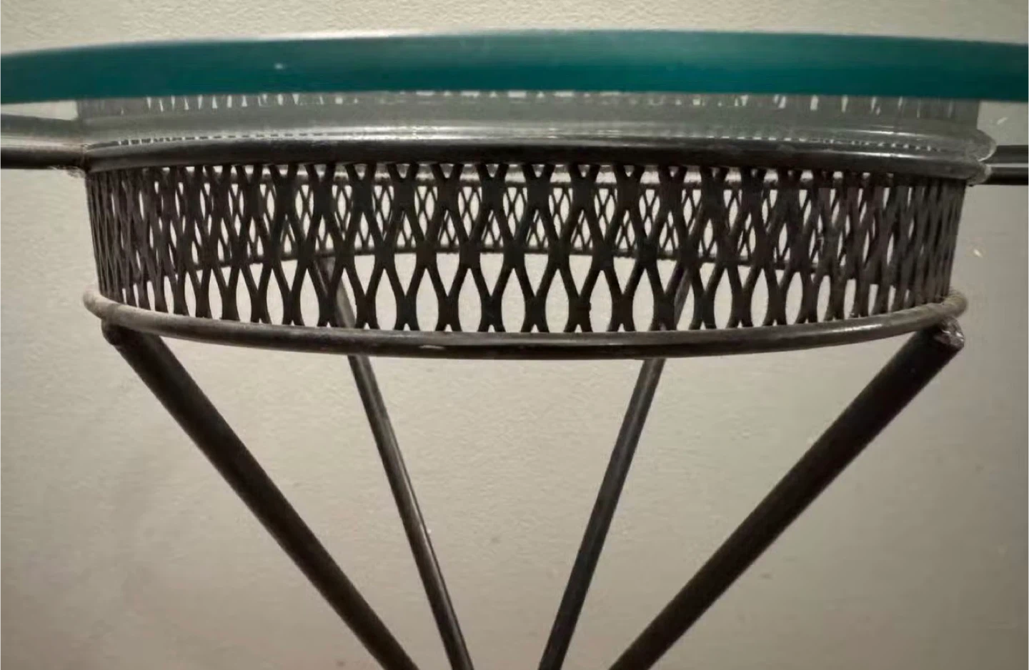 Glass Top Side Table with Metal Base - photo 3