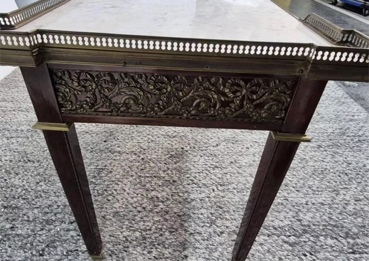 Marble Top Table with Ornate Carvings - photo 4