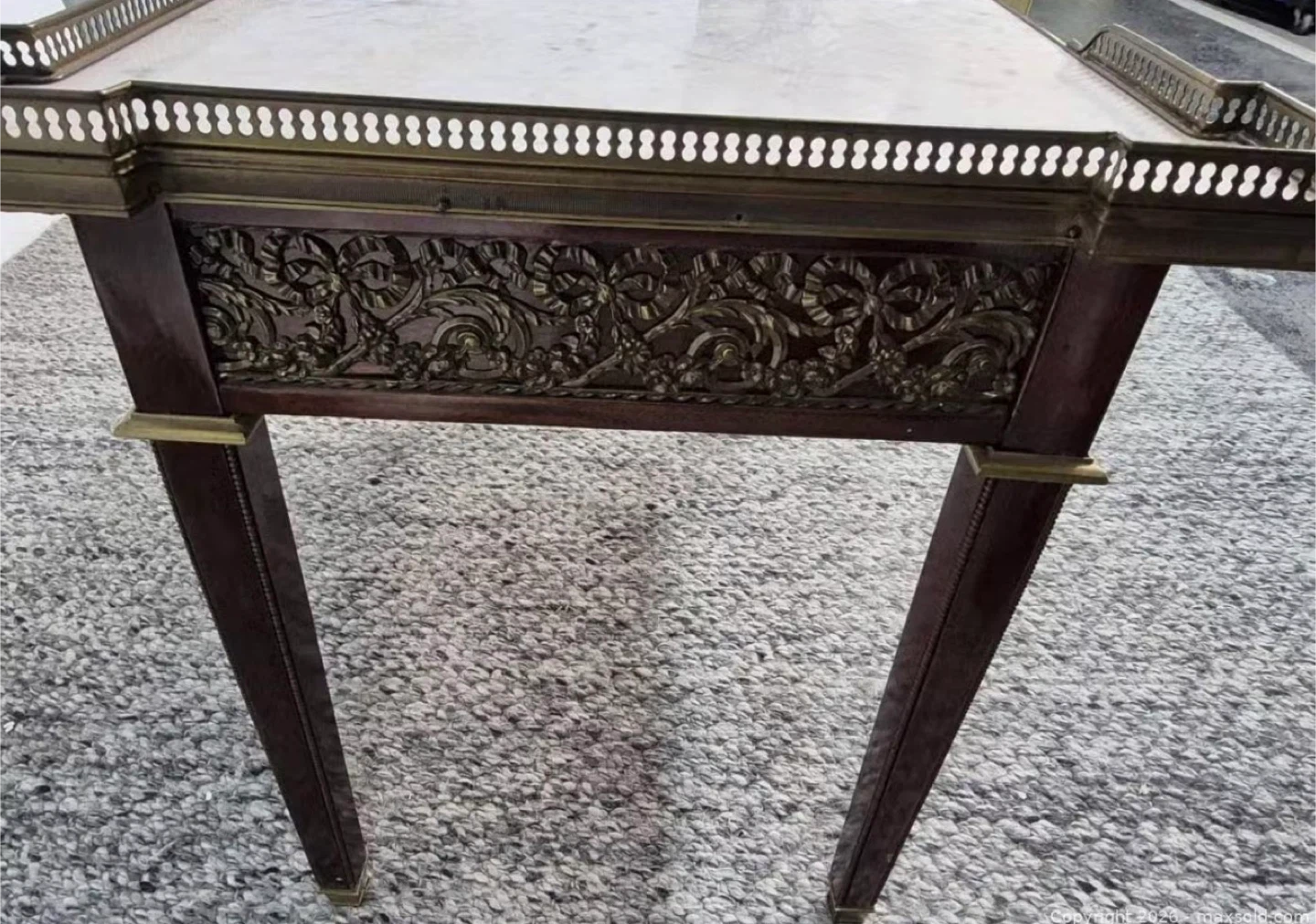 Marble Top Table with Ornate Carvings - photo 3