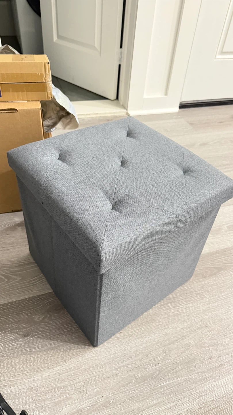 Gray Storage Ottoman Footrest