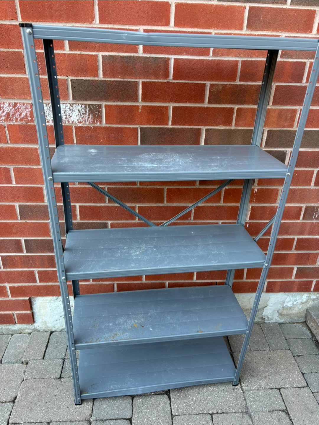 Grey 4-Tier Metal Shelving Unit light weight