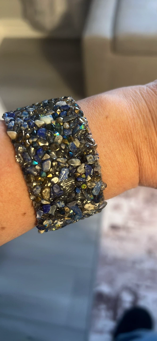 Cuff Bracelet with Stone Embellishments