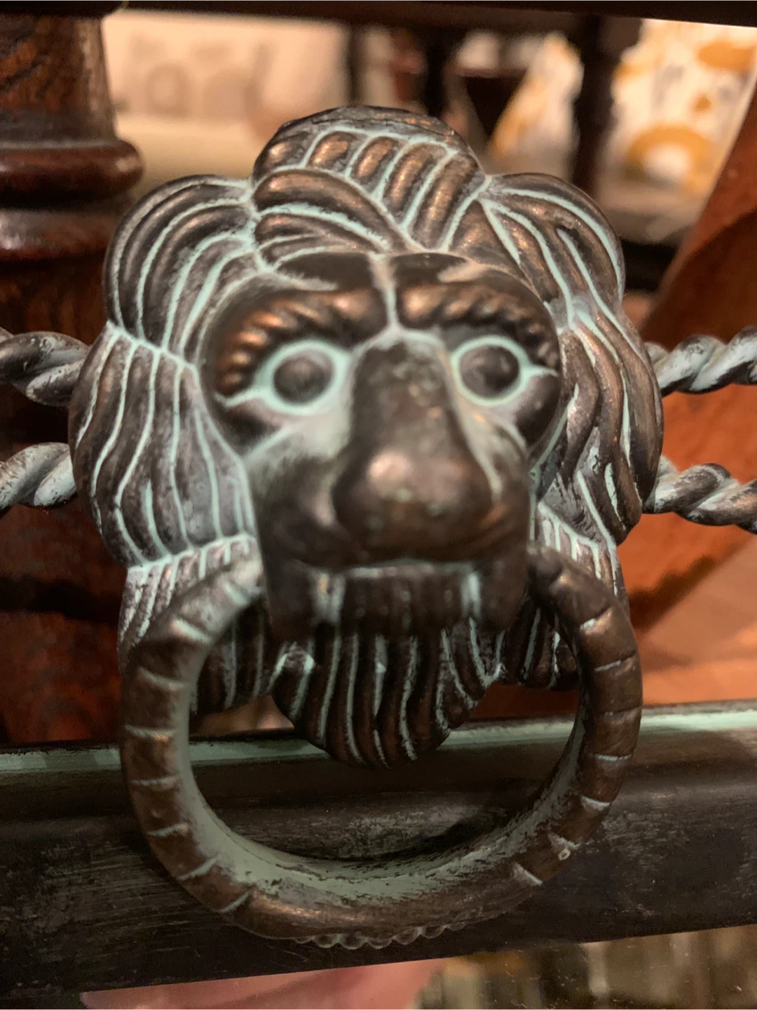 Decorative Wall Mirror with Lion Head Knocker - photo 3