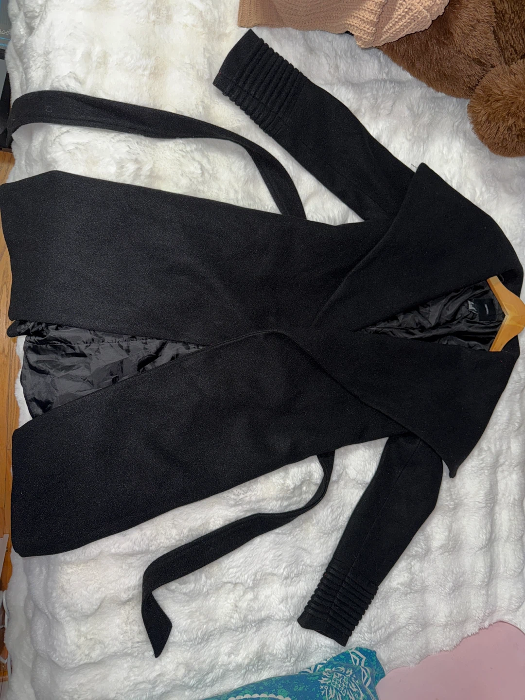 Forever 21 Black Wrap Coat