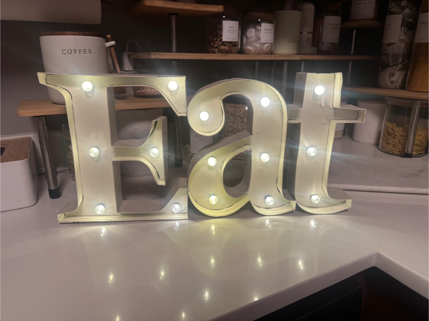 Distressed “Eat” Light Up Sign