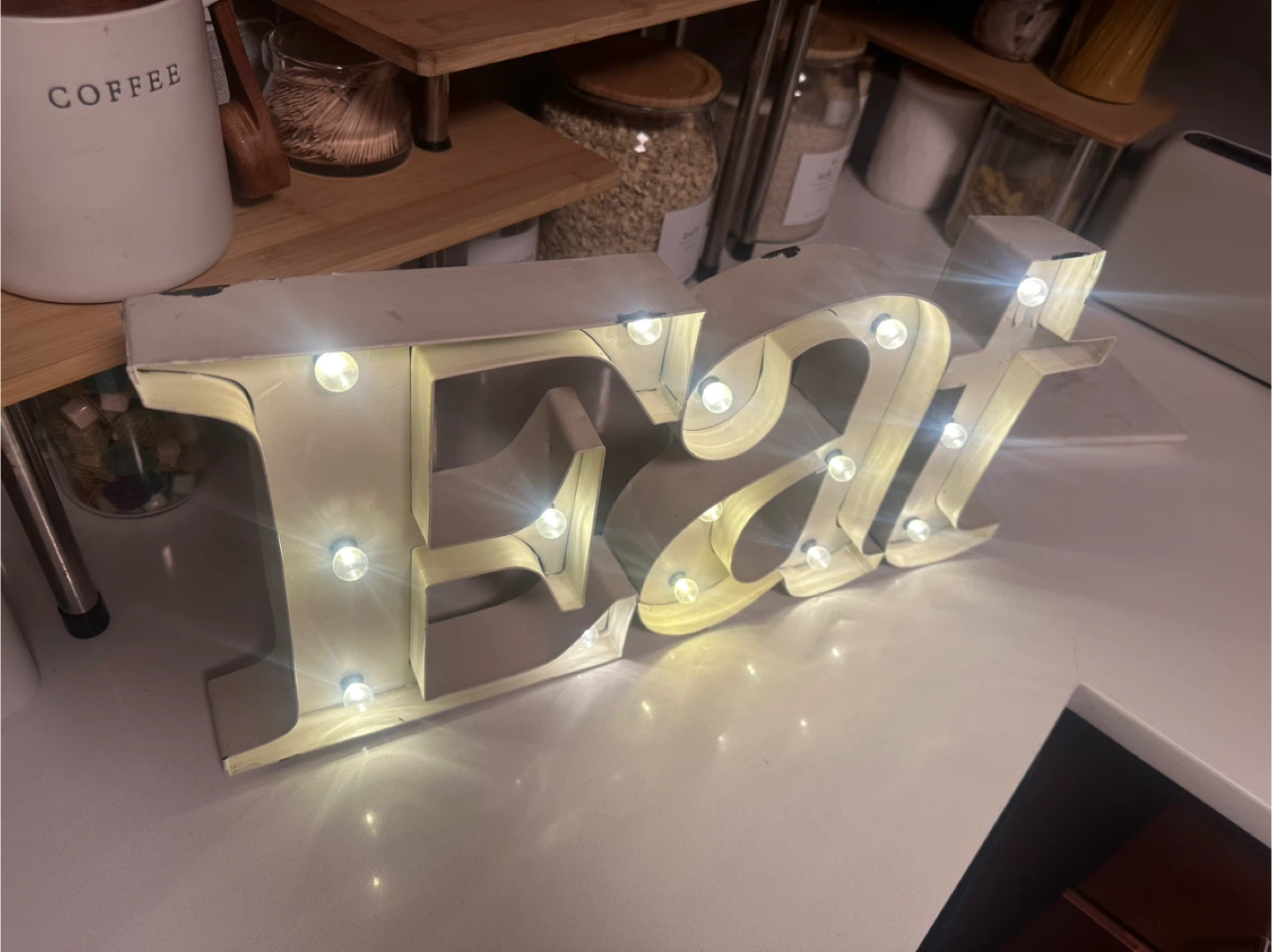 Distressed “Eat” Light Up Sign - photo 2