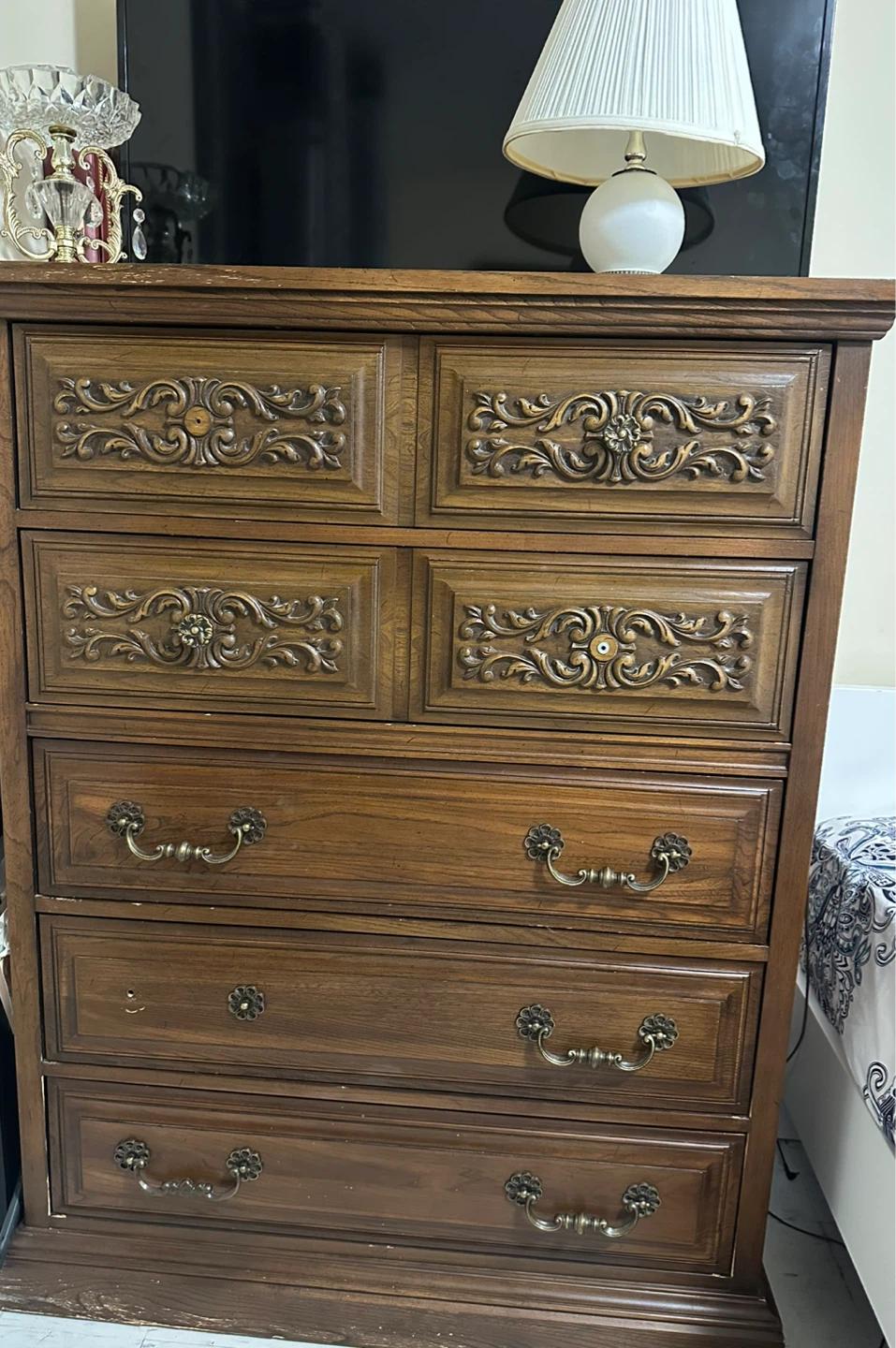 Vintage Wood Dresser with Mirror - photo 2