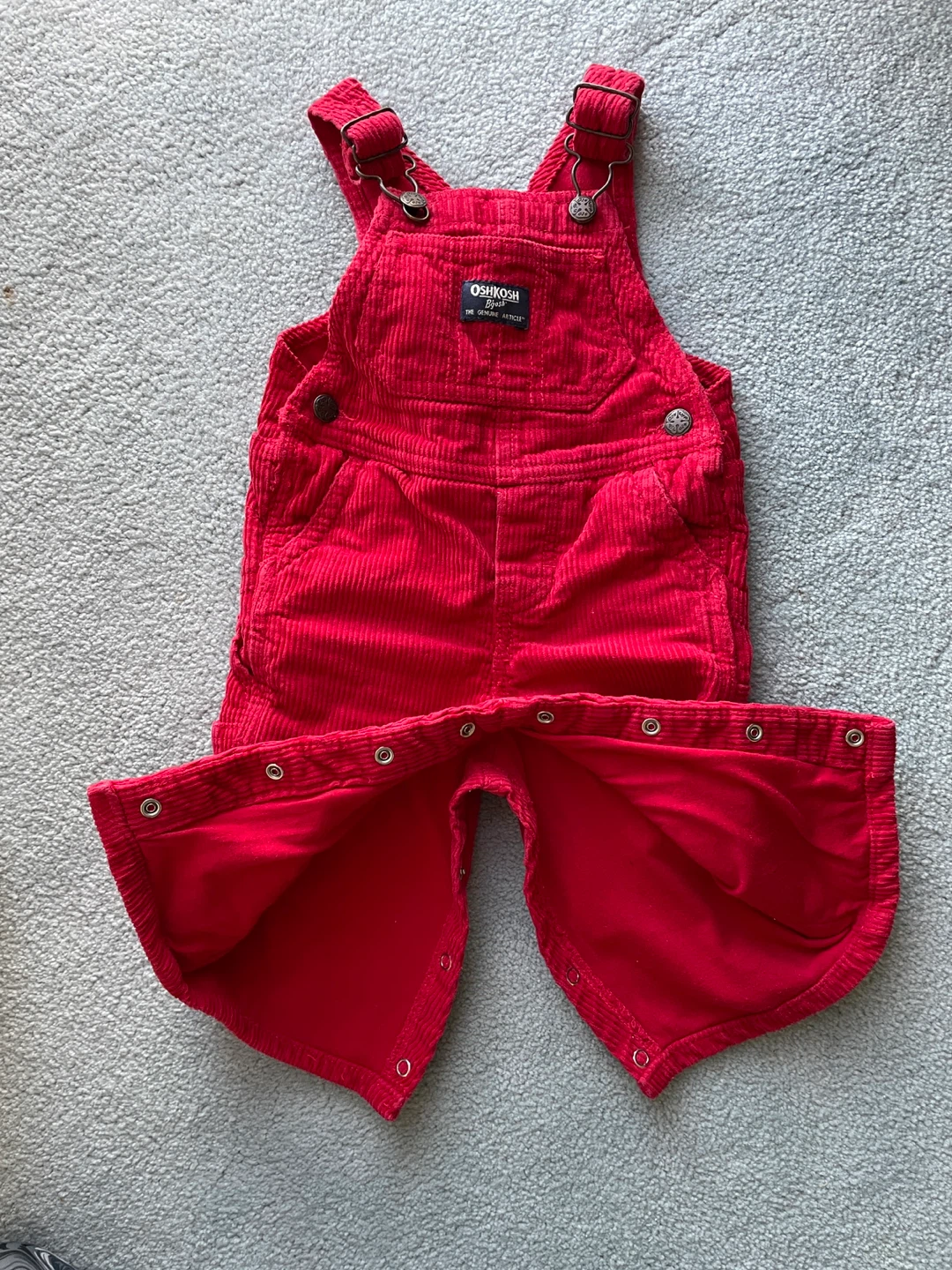 Baby Girl’s Corduroy OshKosh Overalls, 9 months, 100% cotton - photo 3