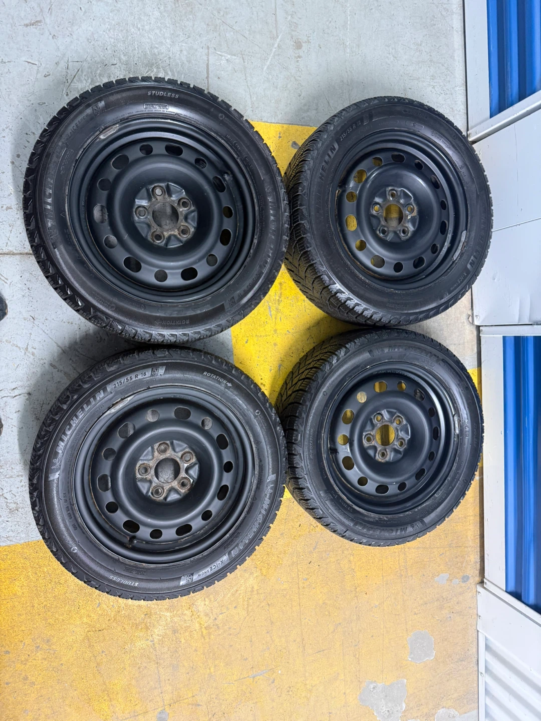 215/55/16 Michelin Winter Tires on Rims –  – 5x114.3