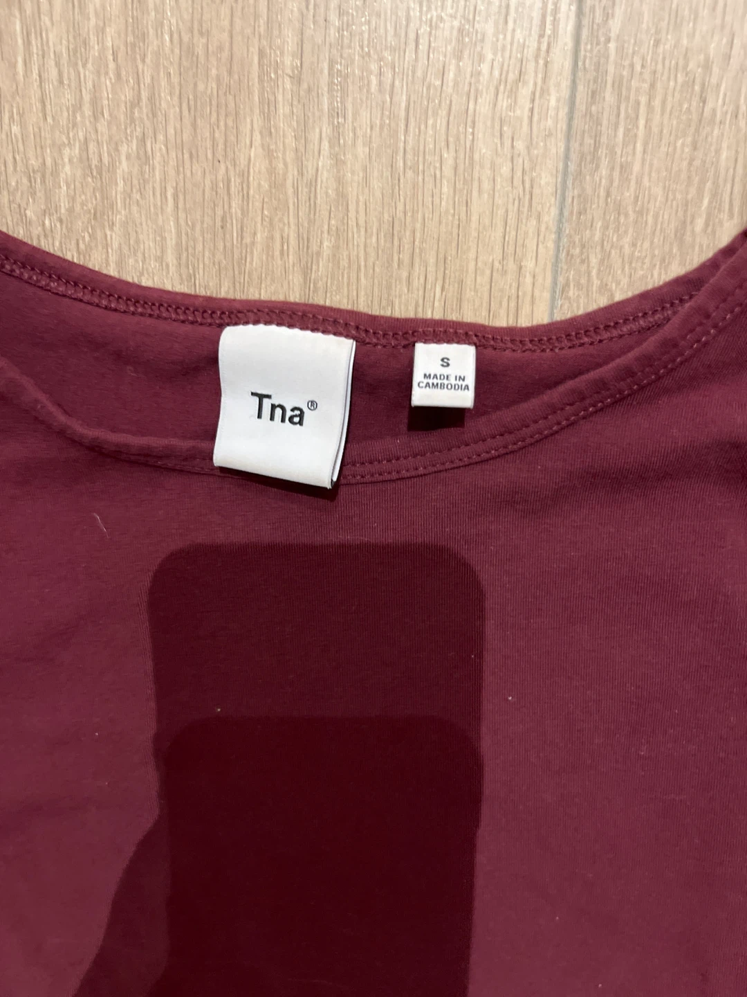 Tna Long Sleeve Crop Top - Burgundy - Size S - photo 2