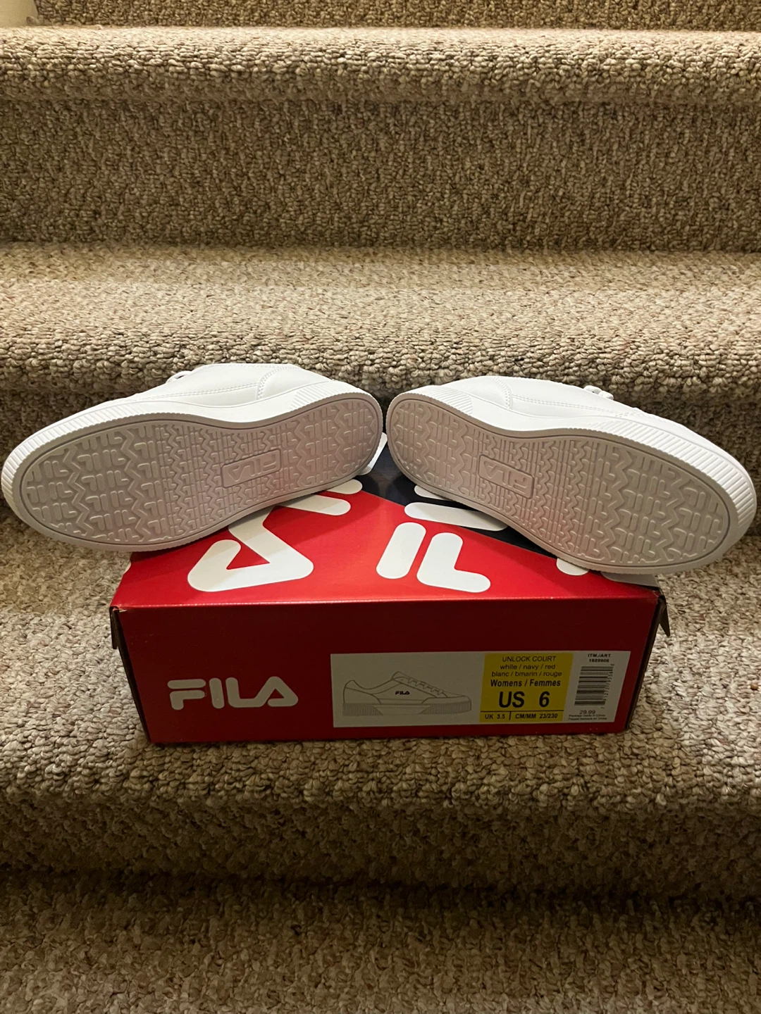 Fila Unlock Court Women's Sneakers - White/Navy/Red - US Size 6 - photo 4