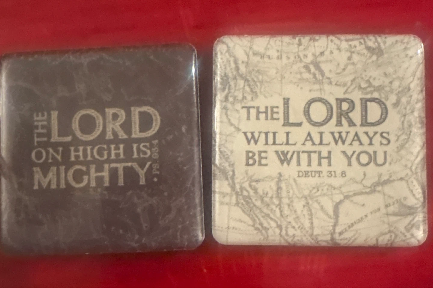 Set of 2 Decorative Magnets with Bible Verses