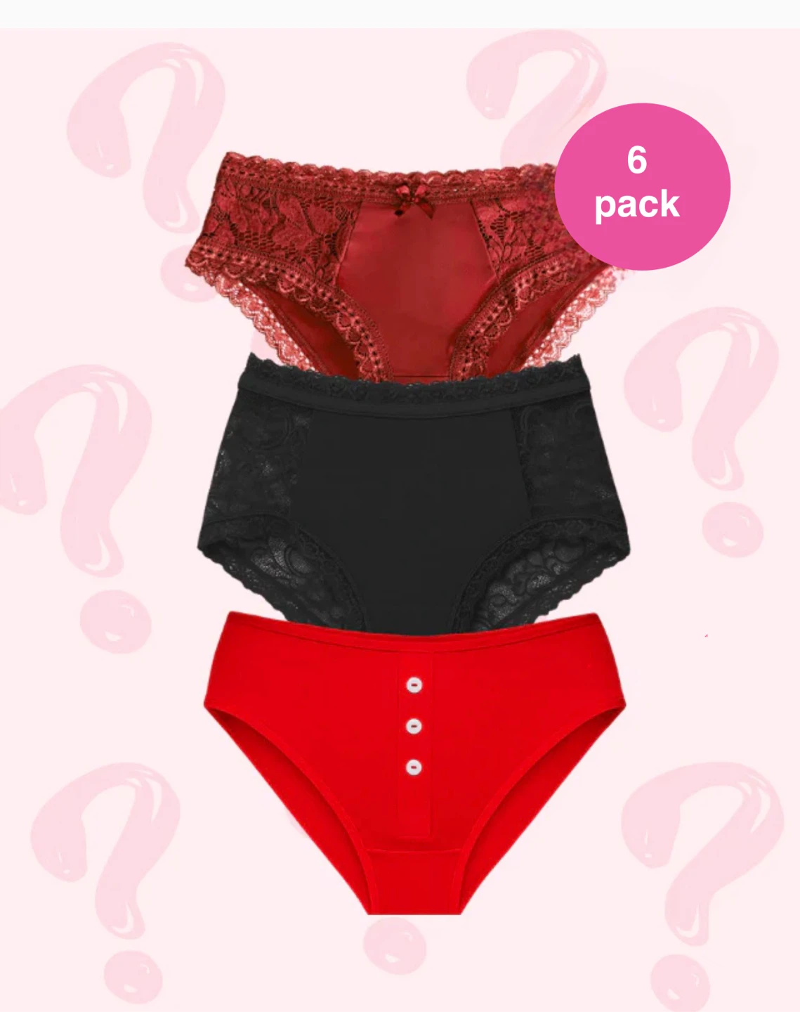 6 Pack Women’s Underwear - Size XL