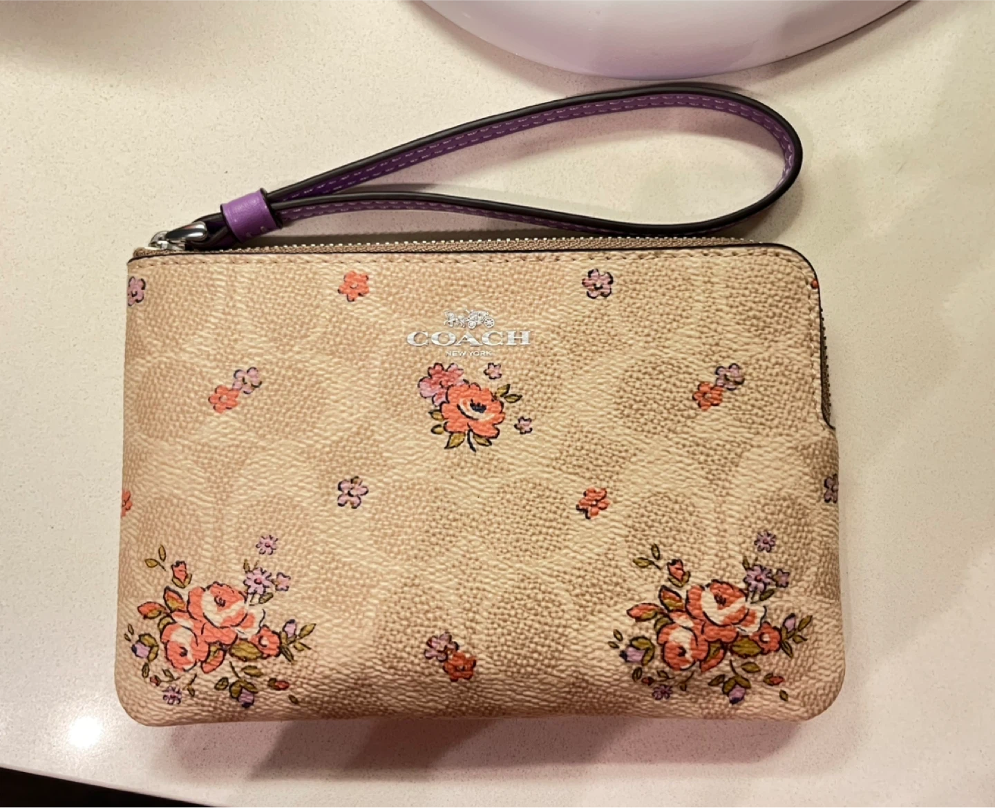 Coach Floral Print Wristlet