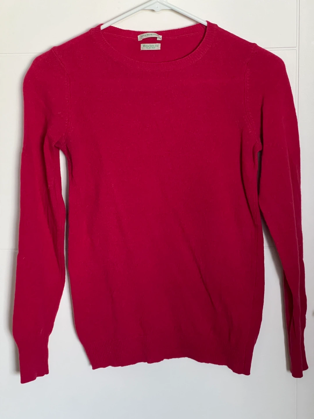 Benetton Women's Merino Wool Sweater Red