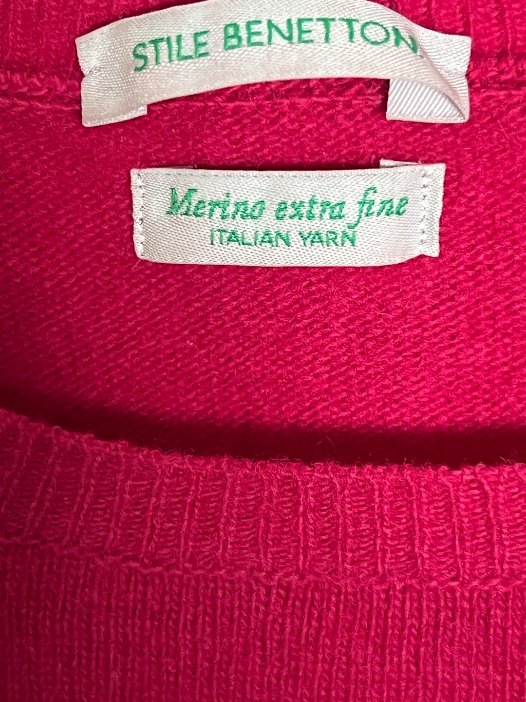 Benetton Women's Merino Wool Sweater Red - photo 2