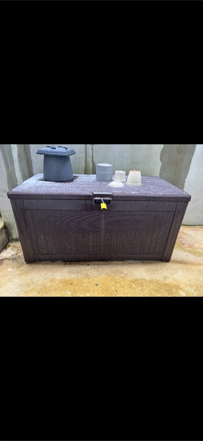 Dark Brown Rattan-Style Storage Box