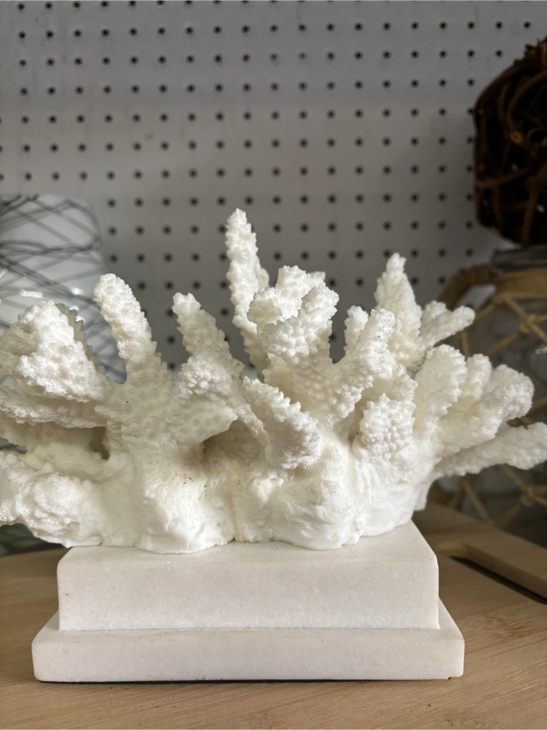 White Decorative Coral on Marble Base