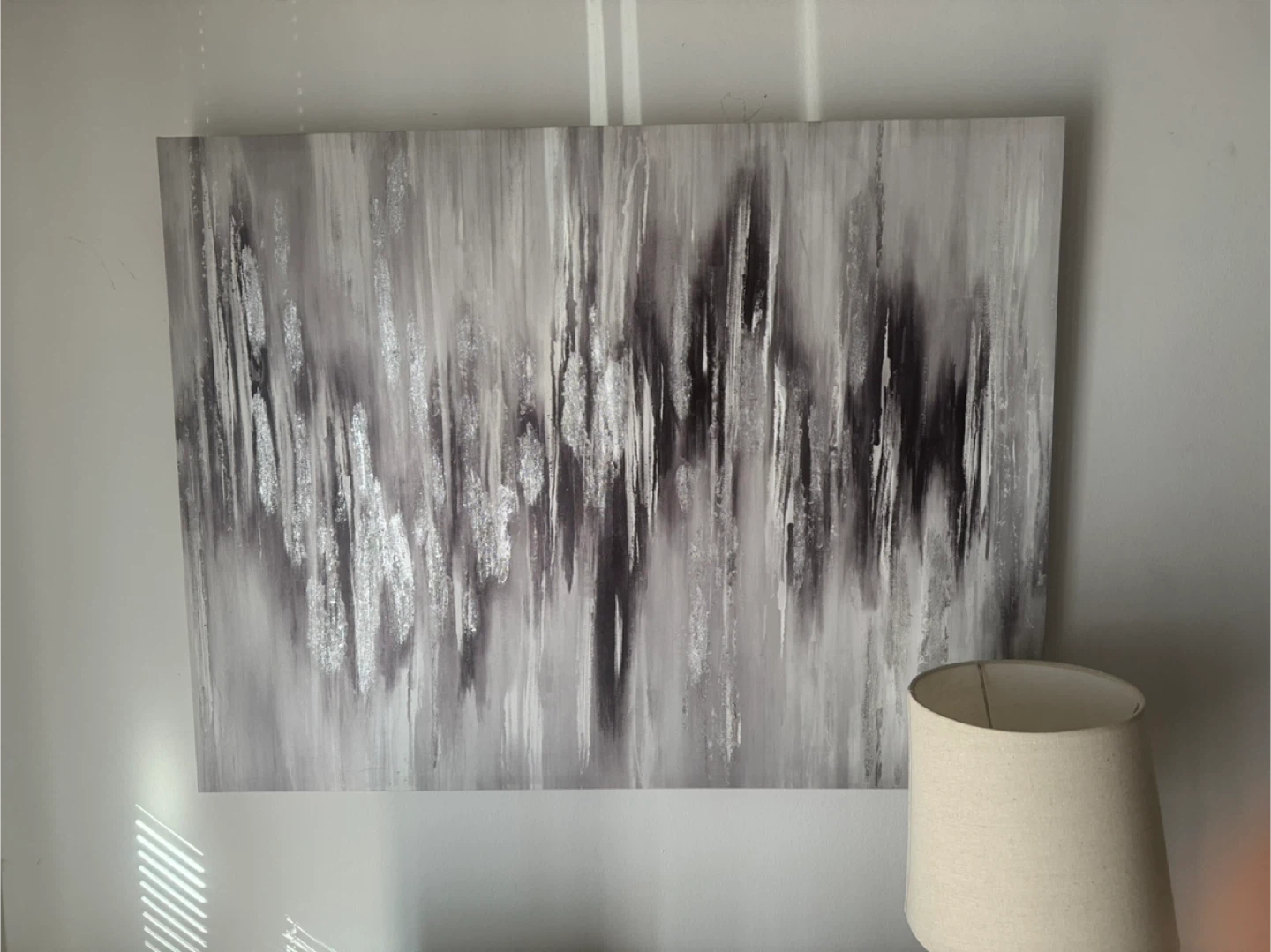 Abstract Gray and Silver Wall Art