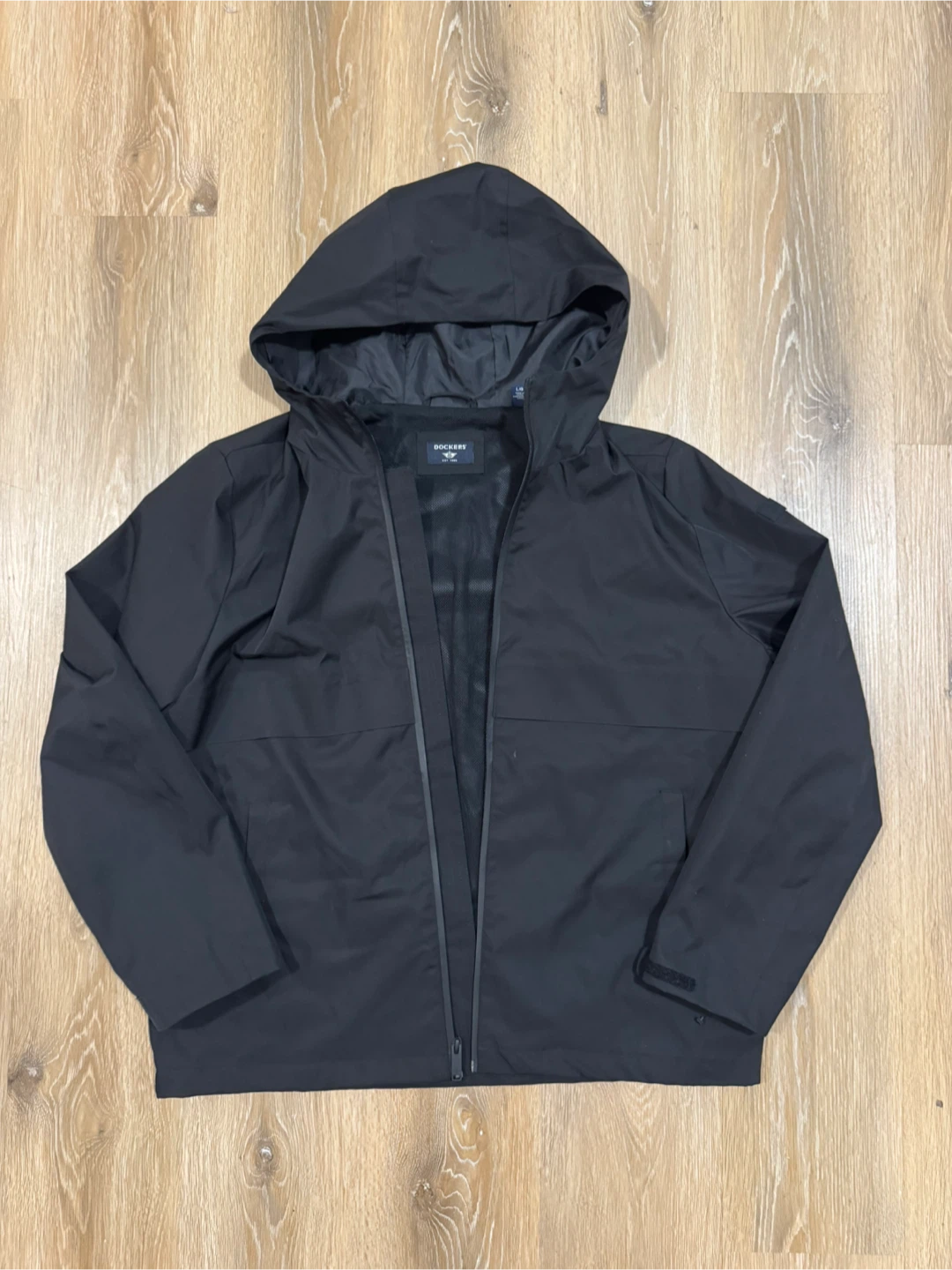 Dockers Men Black Rain Jacket  Size Large