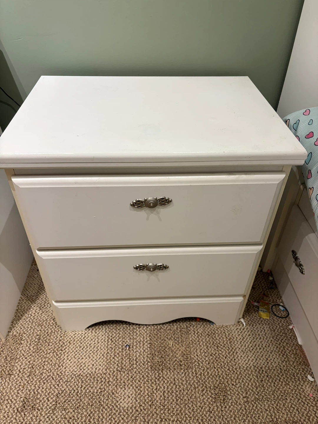 White Twin Bed with Headboard and Drawers - photo 4