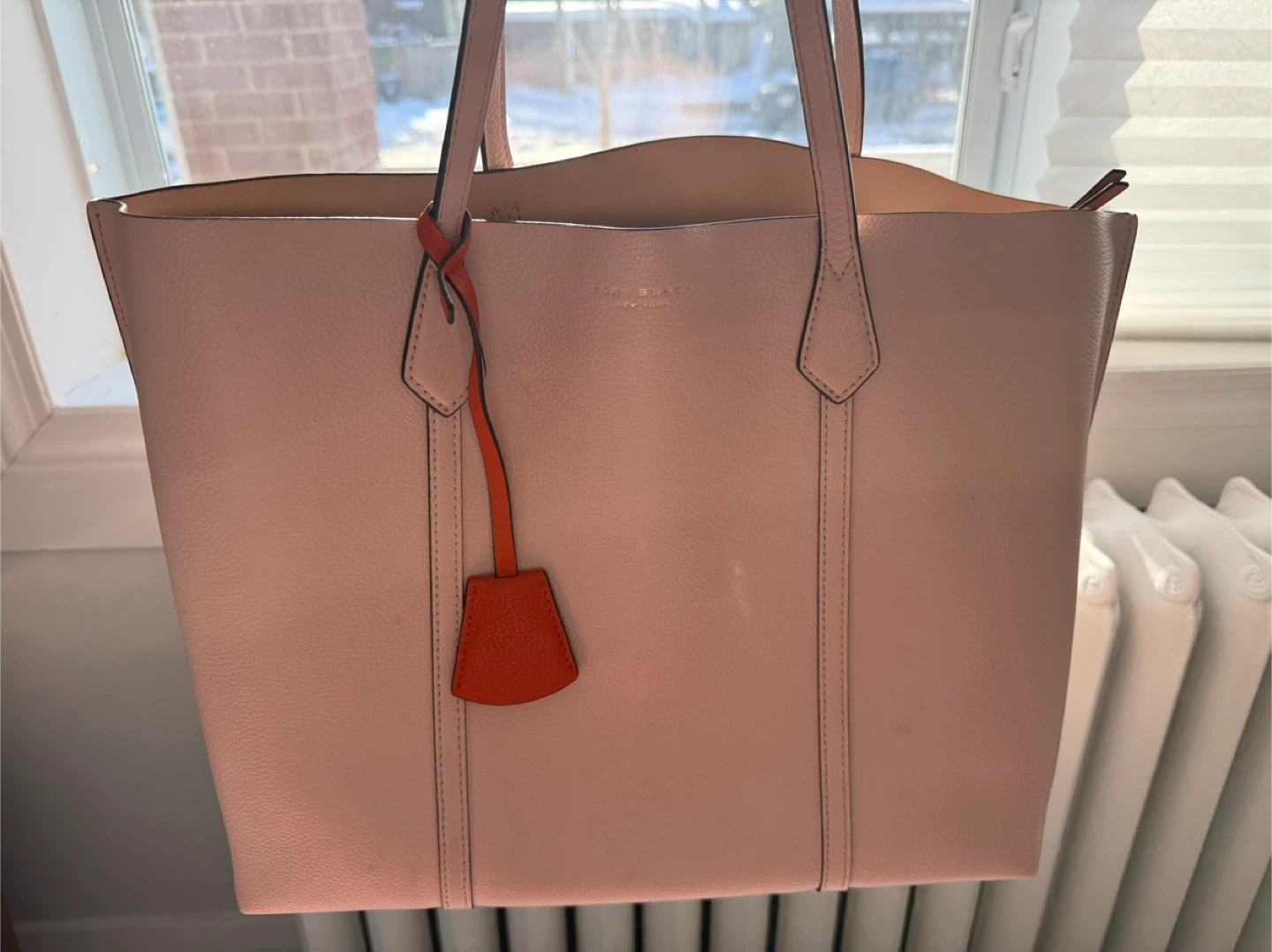 Tory Burch Pink Leather Tote Bag