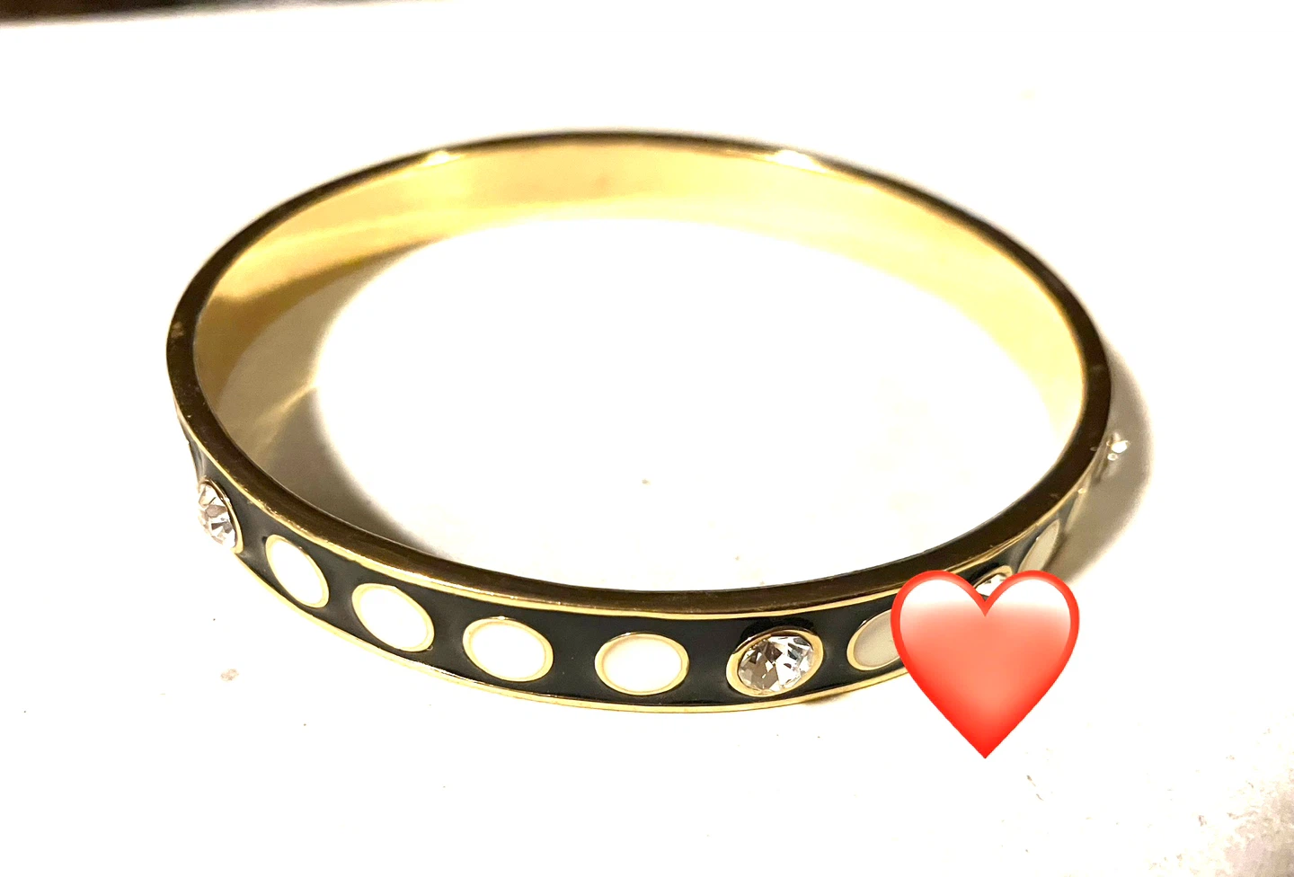 Black and White Enamel Bangle - photo 2