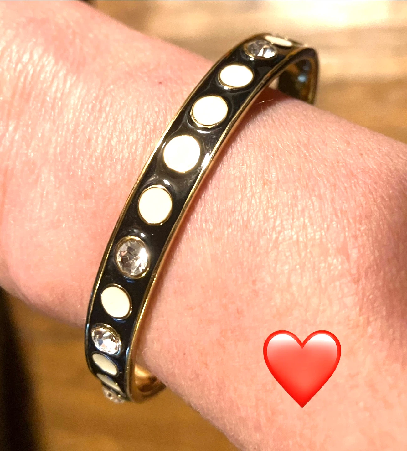 Black and White Enamel Bangle
