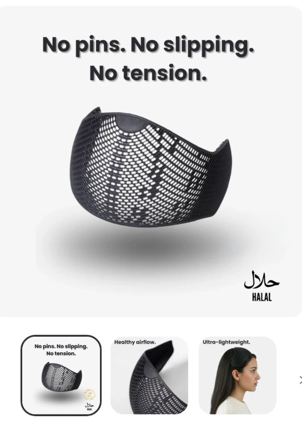 Hijab holding sturdy under cap