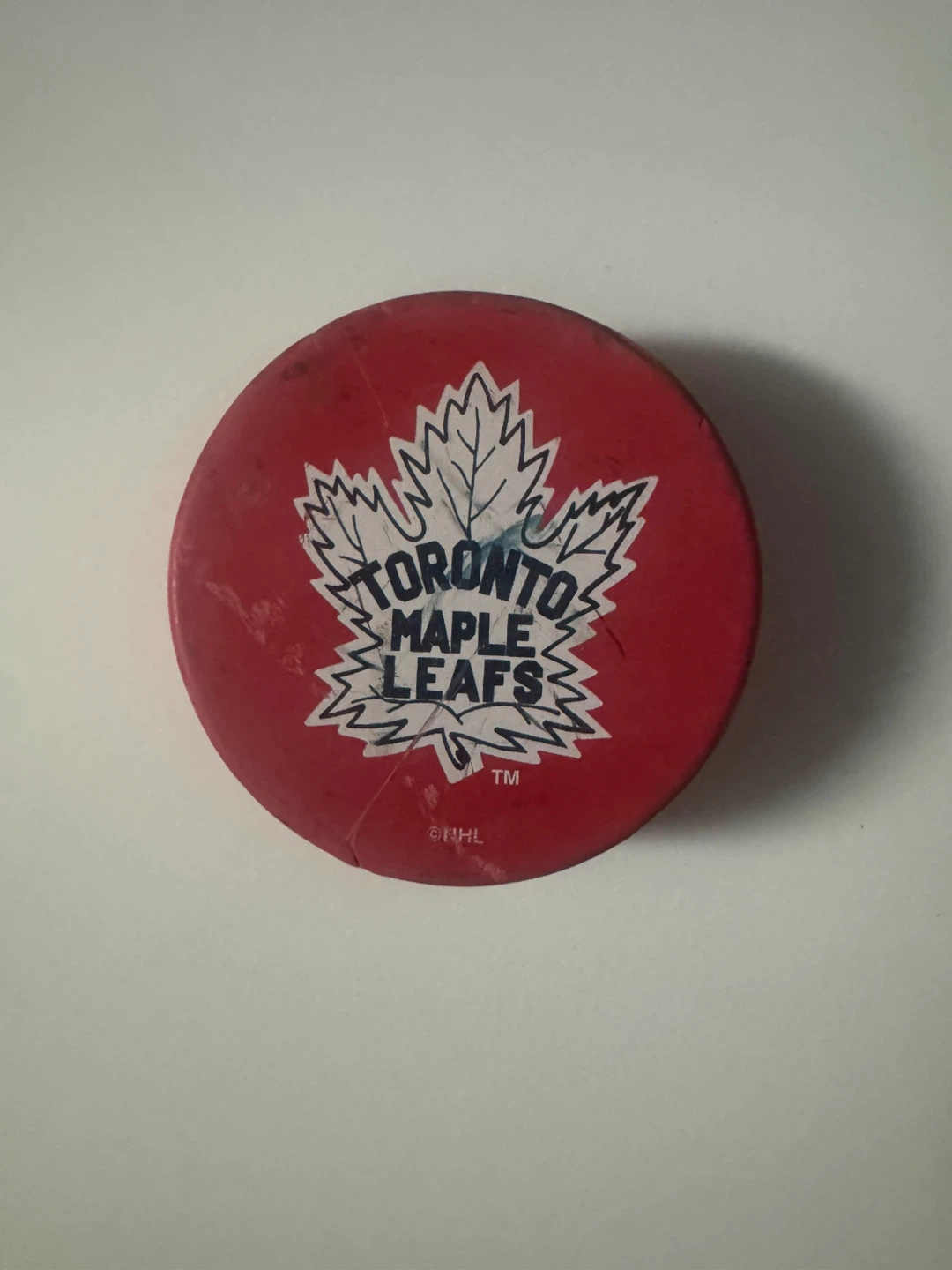 Toronto Maple Leafs Red Hockey Puck