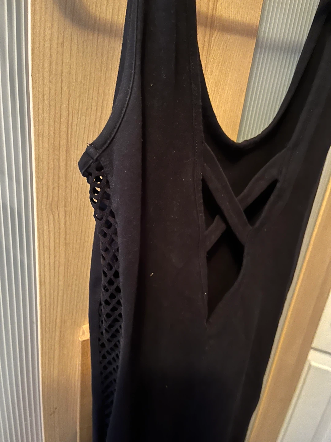 Black Bodysuit with Criss-Cross Back Detail - photo 3