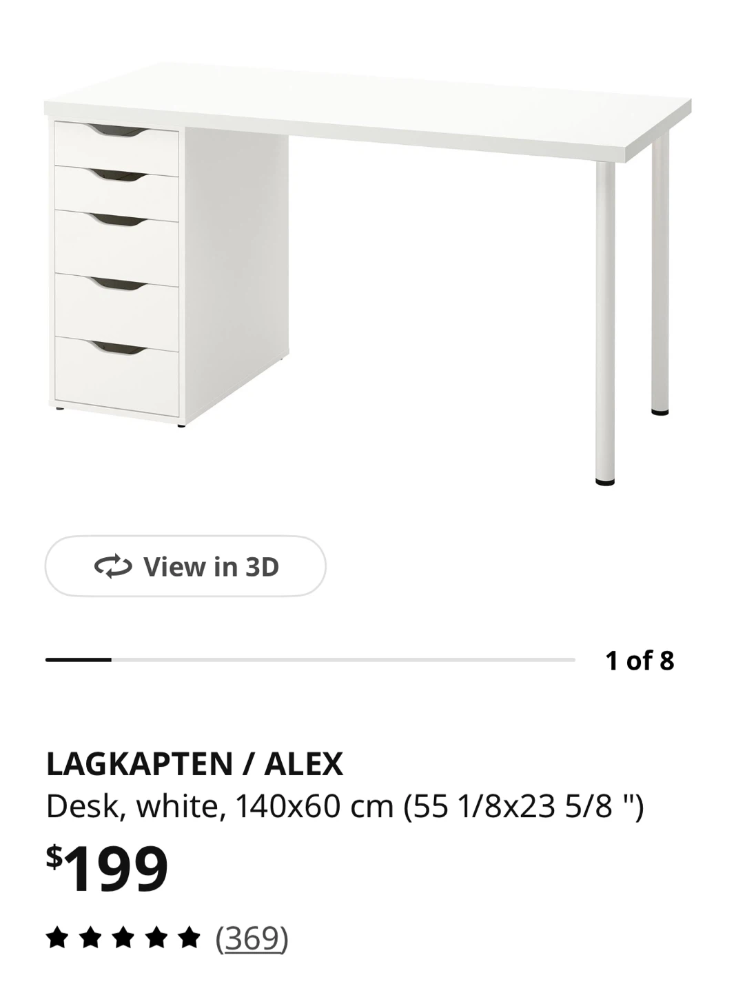 IKEA LAGKAPTEN / ALEX Desk - White