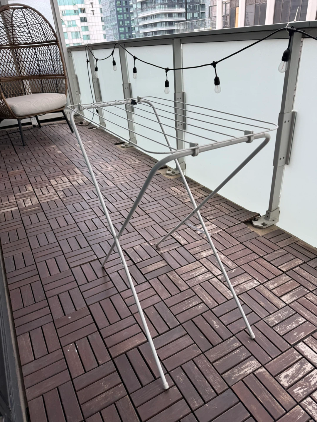 White Folding Clothes Drying Rack - photo 2